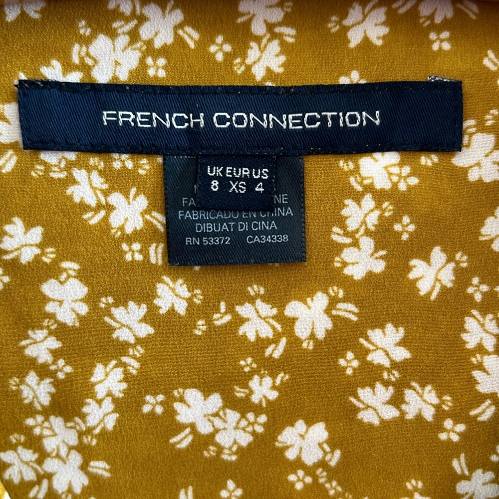 French Connection Bruna Light Mid Floral Midi Shirt Dress Yellow - Picture 14 of 15